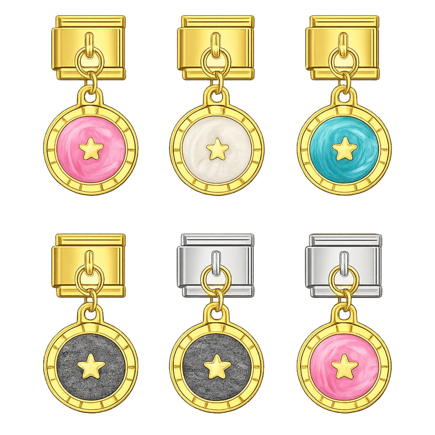 Charm colgante medallón estrella