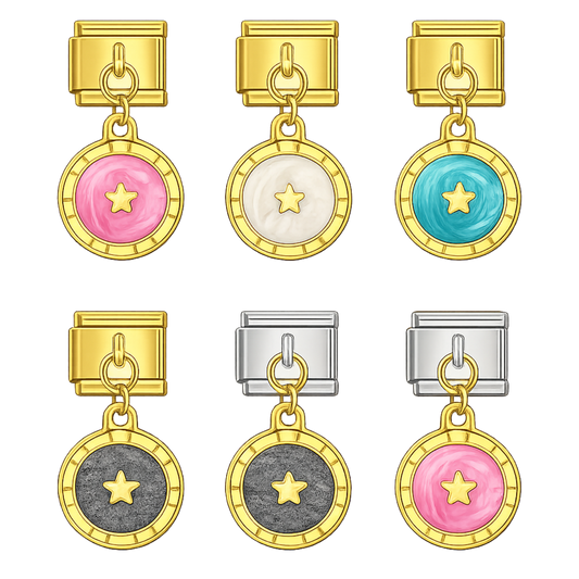 Charm colgante medallón estrella