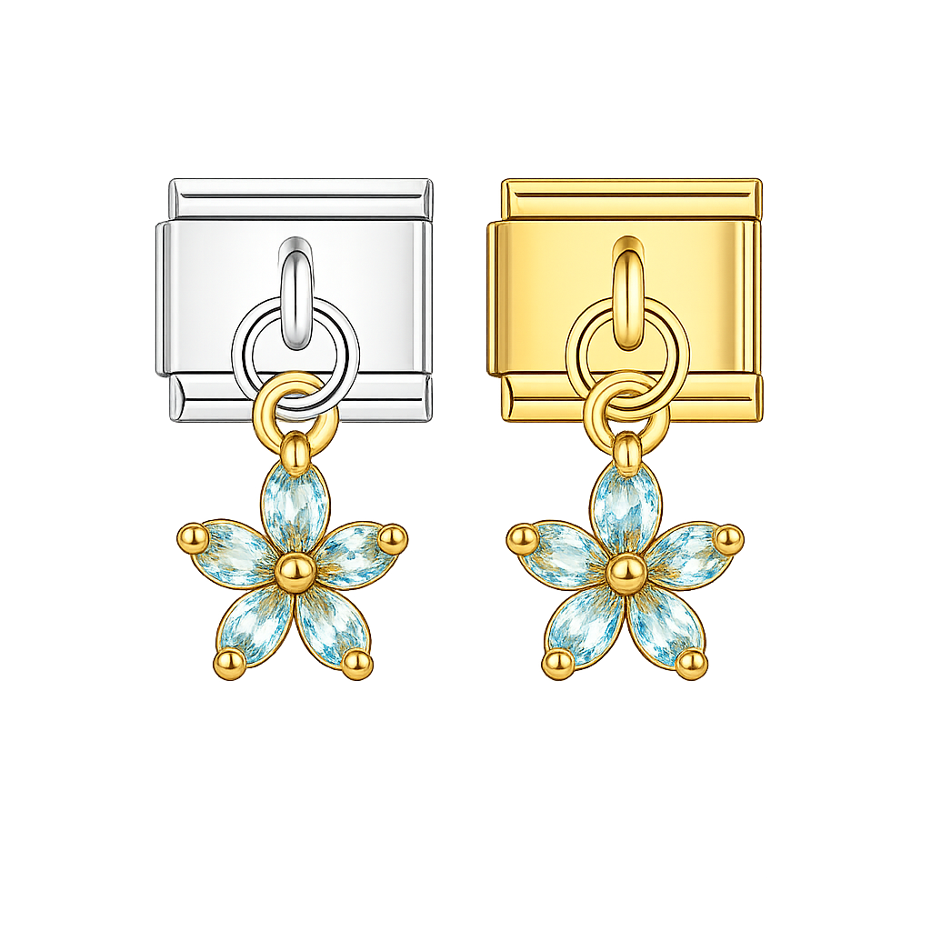Charm colgante flor celeste