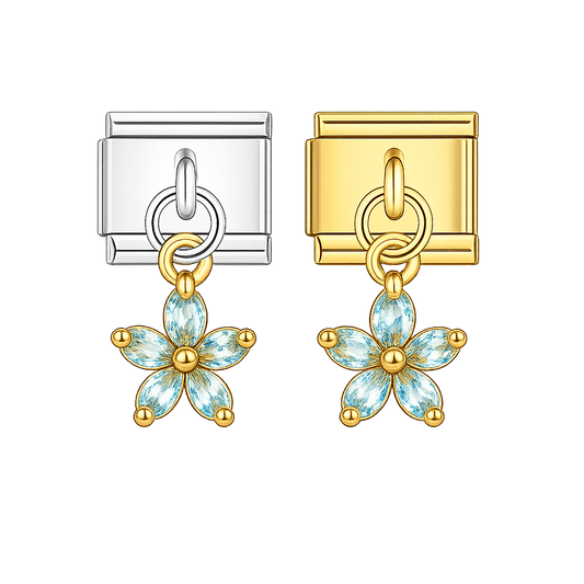 Charm colgante flor celeste