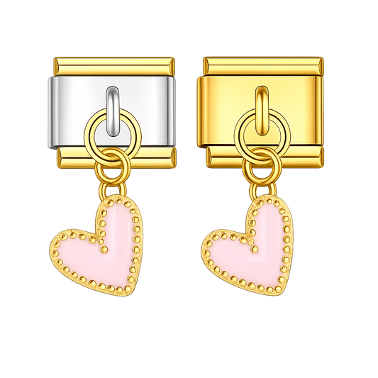 Charm colgante corazon rosado