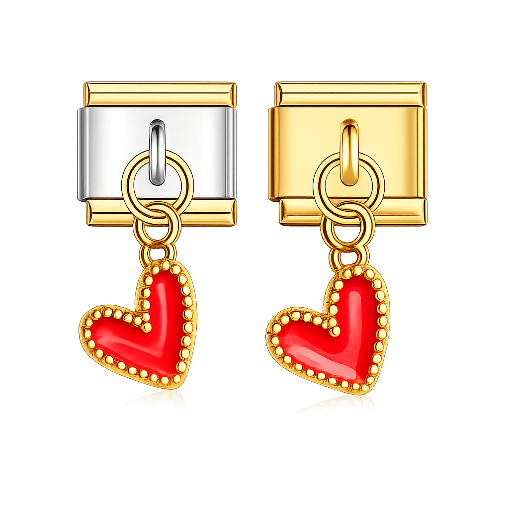 Charm colgante corazon rojo