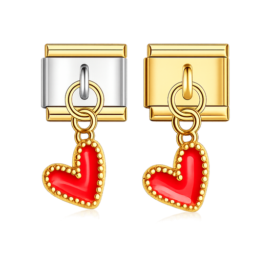 Charm colgante corazon rojo