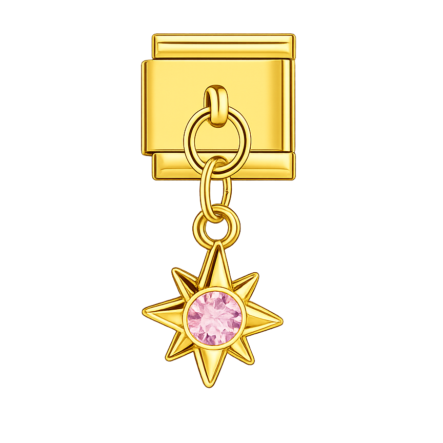 Charm colgante estrella rosa