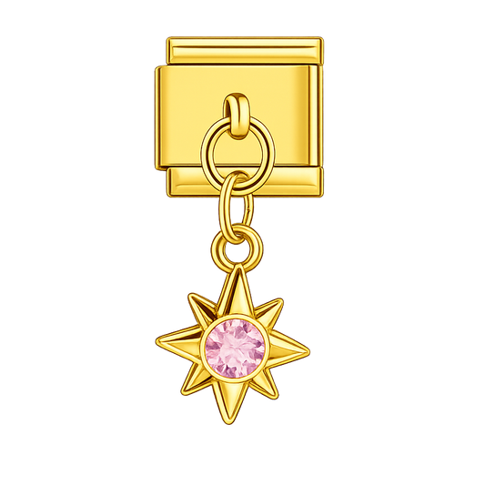 Charm colgante estrella rosa