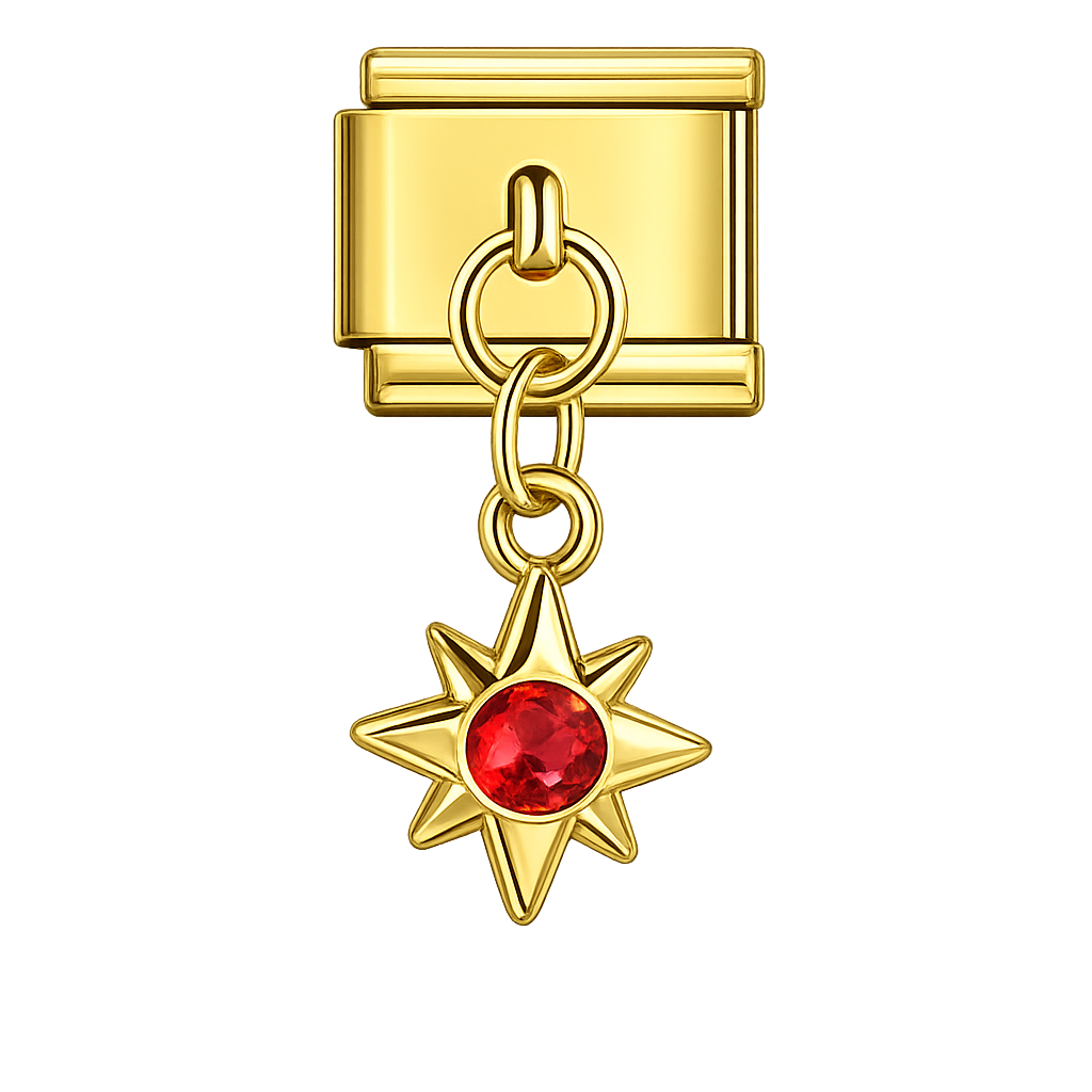 Charm colgante estrella roja