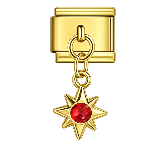 Charm colgante estrella roja