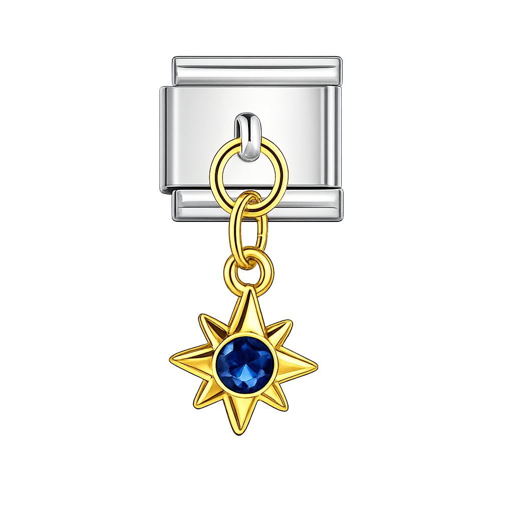 Charm colgante estrella zafiro
