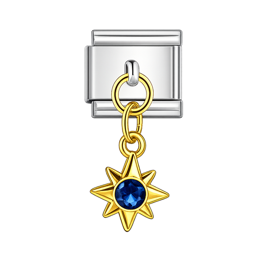 Charm colgante estrella zafiro