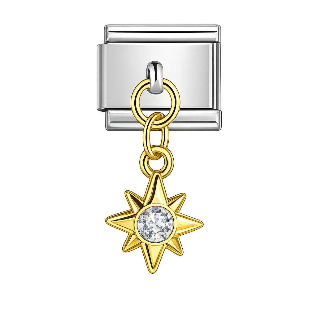 Charm colgante estrella diamante