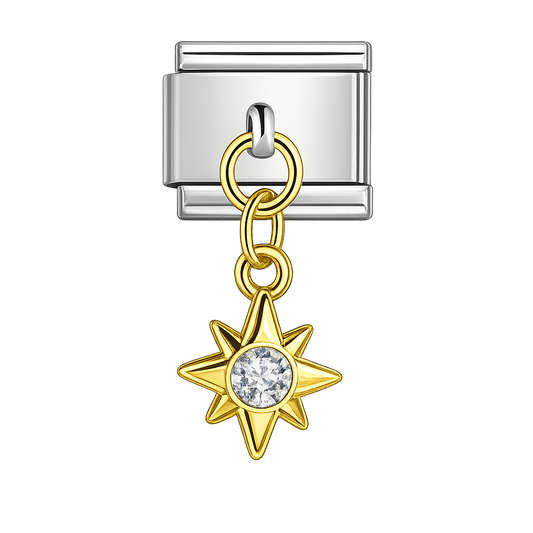 Charm colgante estrella diamante