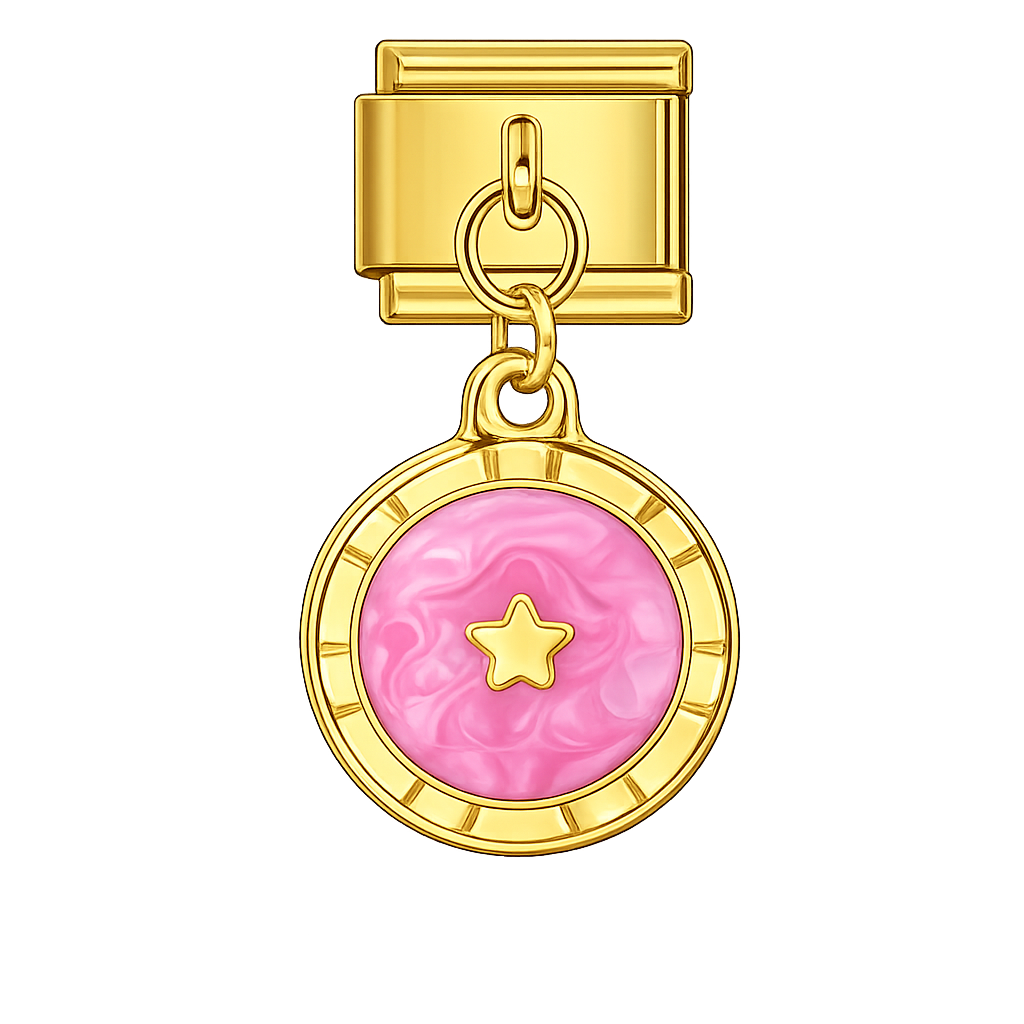 Charm colgante medallón estrella