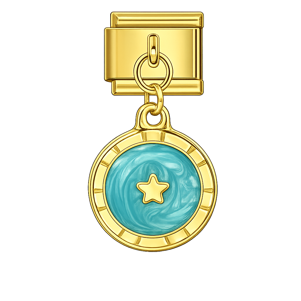 Charm colgante medallón estrella