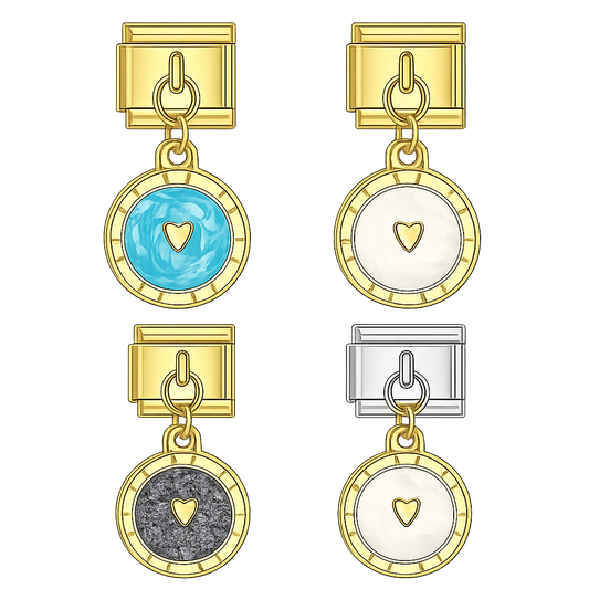 Charm colgante medallón corazón