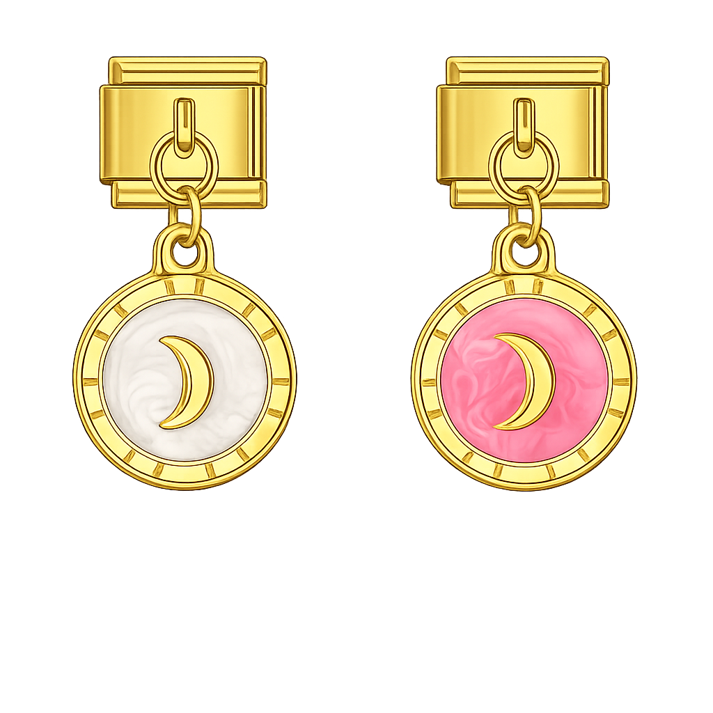 Charm colgante medallón luna