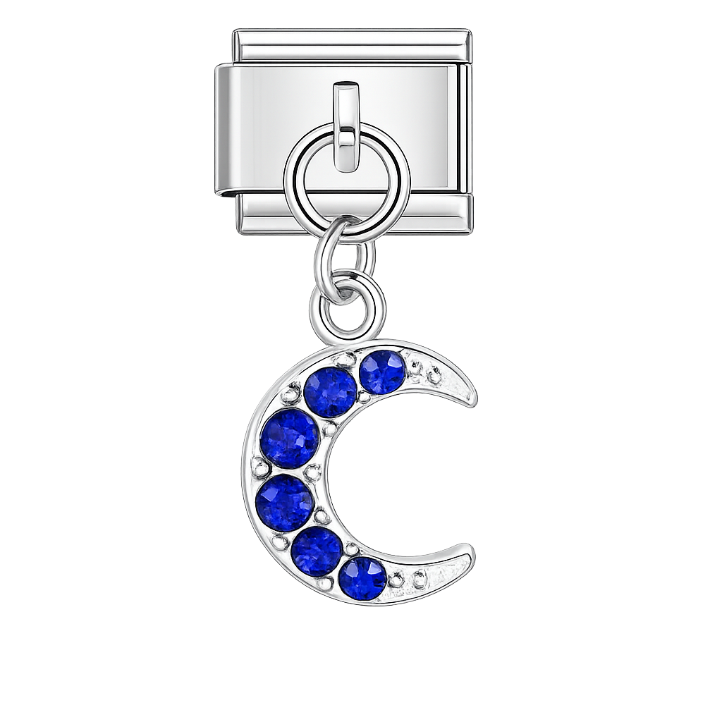 Charm colgante luna azul