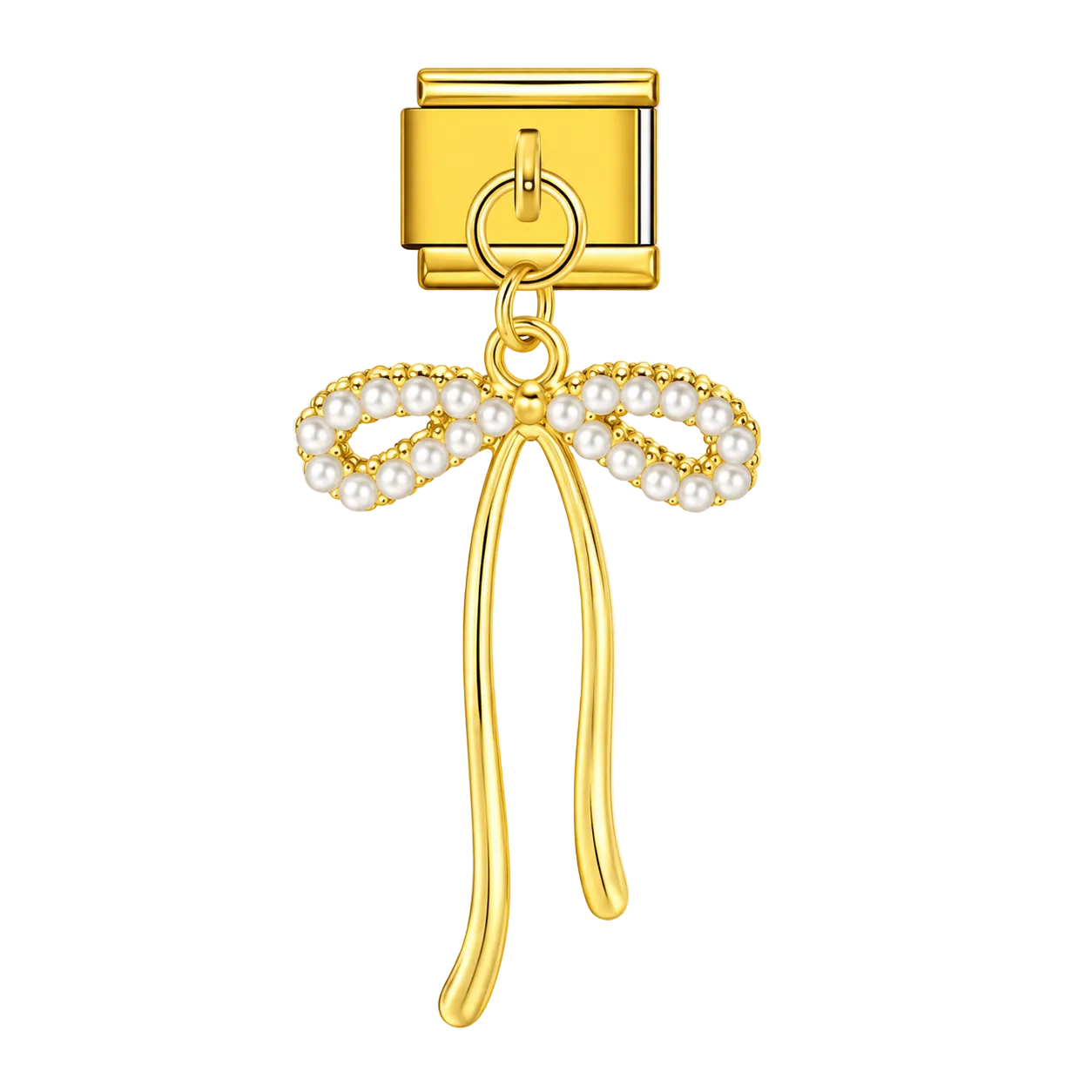 Charm colgante lazo con perlitas