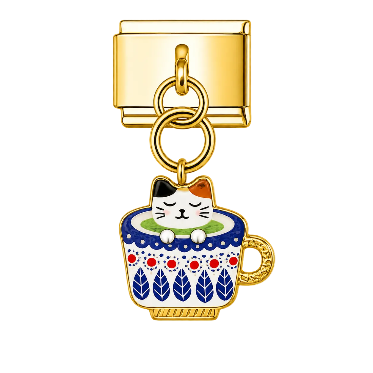 Charm colgante gatito en taza