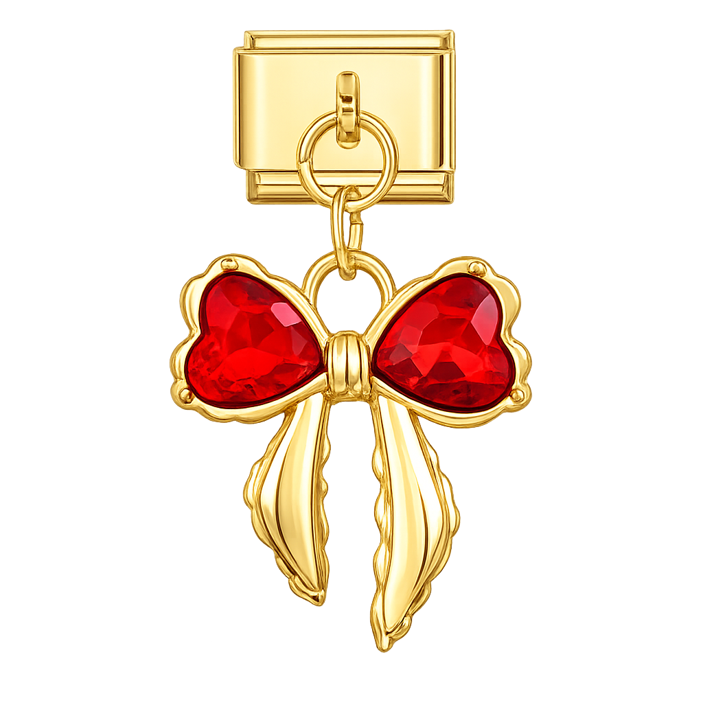 Charm colgante lazo rojo