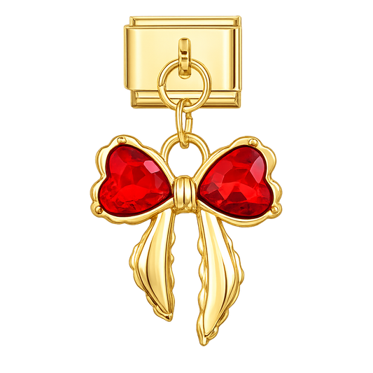 Charm colgante lazo rojo