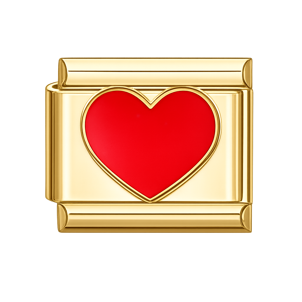 Charm corazón rojo liso