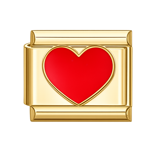 Charm corazón rojo liso