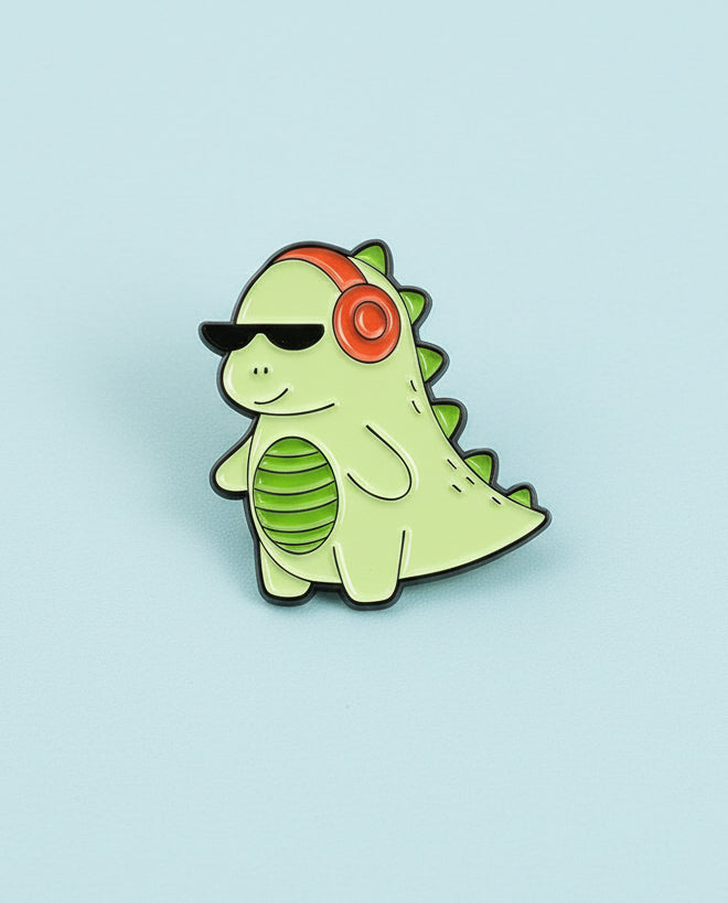 Dino escuchando música